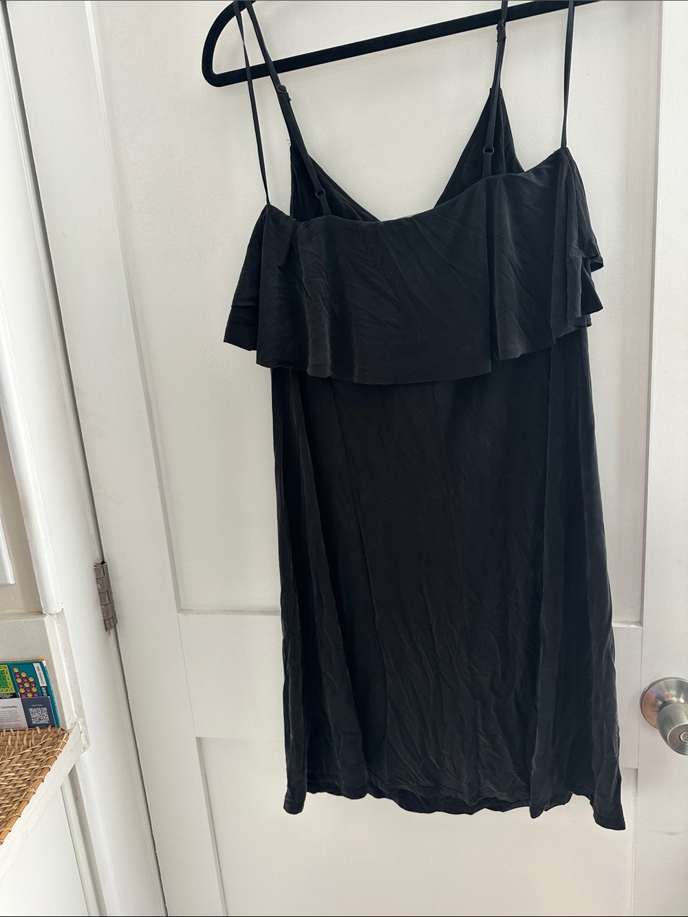 Black Strapless Ruffle Slip Dress - Picture 5 of 6